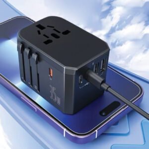 BRAD 13 - UNIVERSAL TRAVEL ADAPTER LIGHT UP LOGO