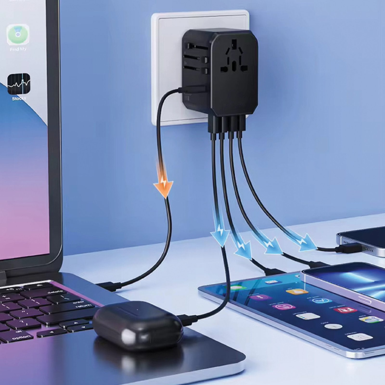 BRAD 13 - UNIVERSAL TRAVEL ADAPTER LIGHT UP LOGO - Image 4