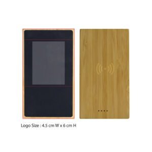 BRAK 123 - LIGHT UP LOGO BAMBOO WIRELESS POWER BANK