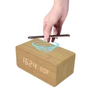 BRHM W 10 - DIGITAL ALARM CLOCK WITH WIRELESS CHARGER